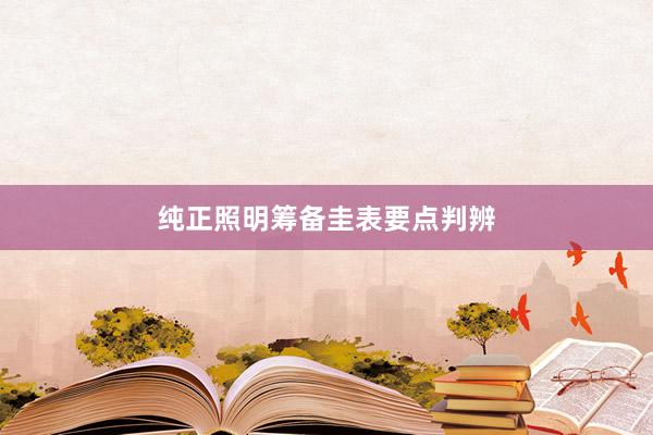 纯正照明筹备圭表要点判辨